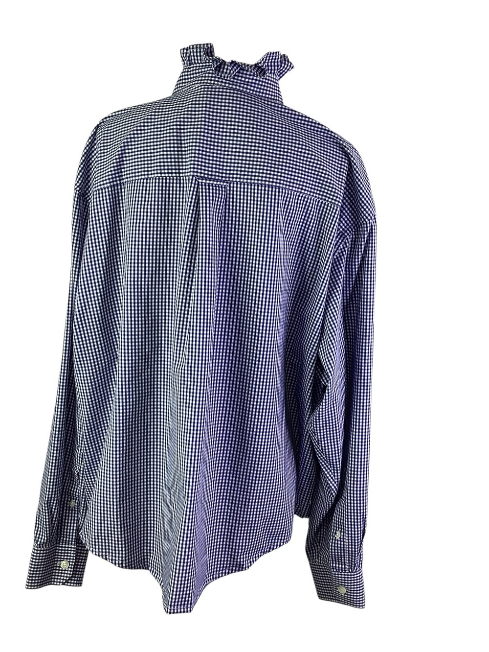 Izod Upcycled Navy and White Gingham Shirt - Picture 6 of 10